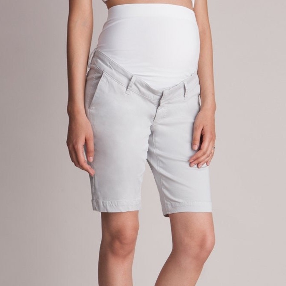 Seraphine Mason Stone Grey Maternity City Shorts Size 4 casual summer pregnancy